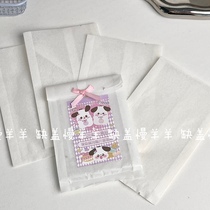 Pure white cotton paper bag ice bread packaging bag card packaging material gift small card account sticker packaging bag