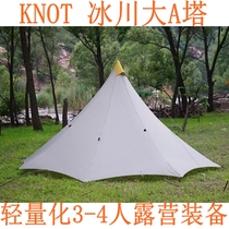 KNOT GEAR glacier Khufu 4 large new double door weatherproof tent coated silicon outdoor camping pyramid