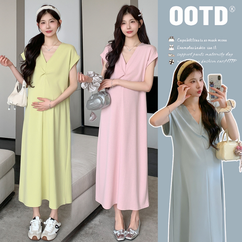 Maternity Wear Summer Style 2026 New Dress French Style Pregnant Mother High-End Wear Summer Loose Casual Maternity Dress