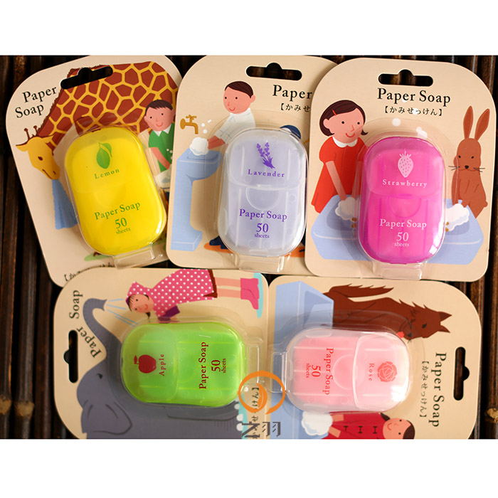 Japan original popular charley paper soap soap paper pure plant emollient type 50 pieces of portable soap tablets