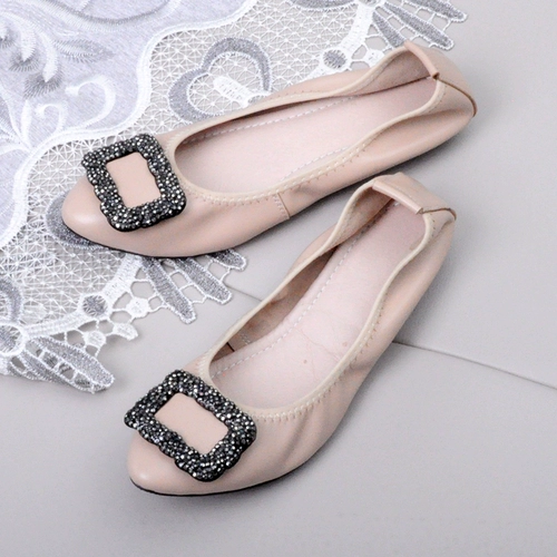 Комфортная плоская подошва обувь с заостренным носом с низким вырезом, из натуральной кожи, большой размер