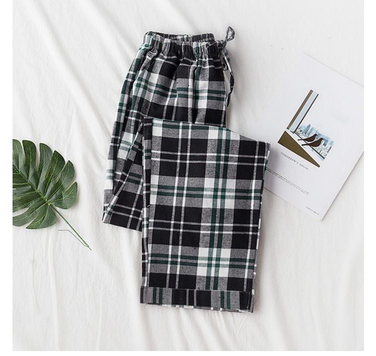 2018 mùa thu mới cho nam quần flannel cotton pyjama lỏng kích thước lớn lưới dịch vụ nhà quần thẳng ra có thể được mặc quần thun dài nữ