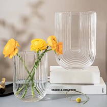 u type vase minimalist light lavish transparent U type glass vase swing piece Nordic Living room Creative flowers Water cultured dry