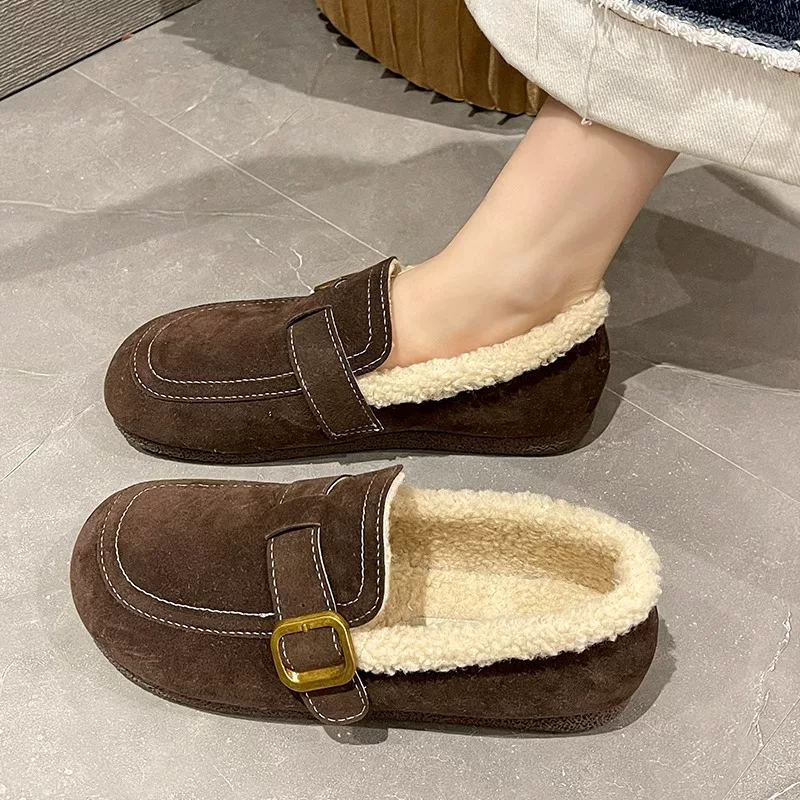[Шерстяный бархат] Обувь Birkenstock женская осень-зима 2024 Новый верх плюс бархатные обувь Birkenstock хлопковая обувь Шапочка для головы Меховые ботинки