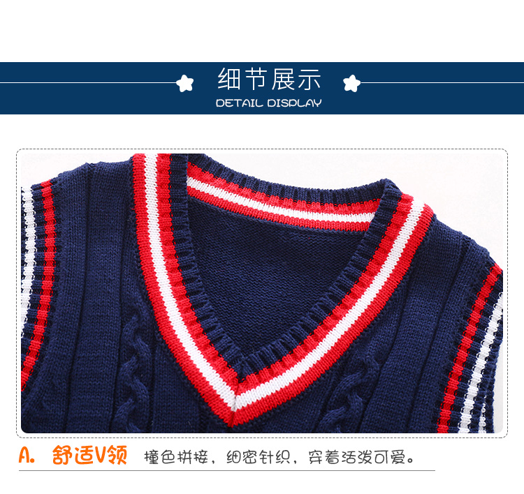 Bé trai mùa xuân và mùa thu trẻ em mặc vest ấm áp 2018 Áo len mới đan áo gile thu đông cho bé gái