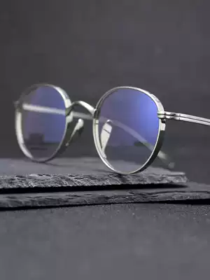 Japanese handmade glasses, myopia, mirror frame, tide woman, tortoise round frame, retro Super Light thick edge glasses frame, pure Titanium Man