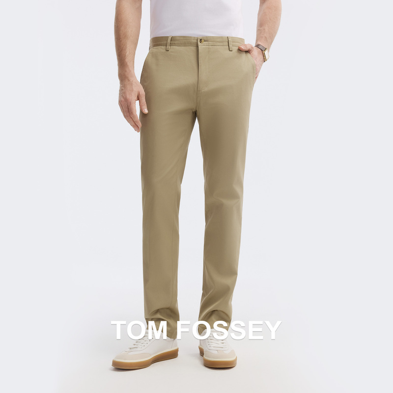 【High-Count Pure Cotton】Italian Imported Long-Staple Cotton Breathable and Skin-Friendly Khaki Slim-Fit Men's Casual Pants
