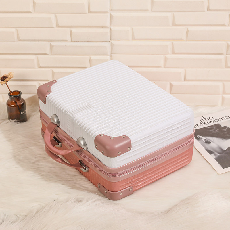 14 inch luggage cosmetic bag suitcase retro fashion handbag storage bag female large capacity durable new