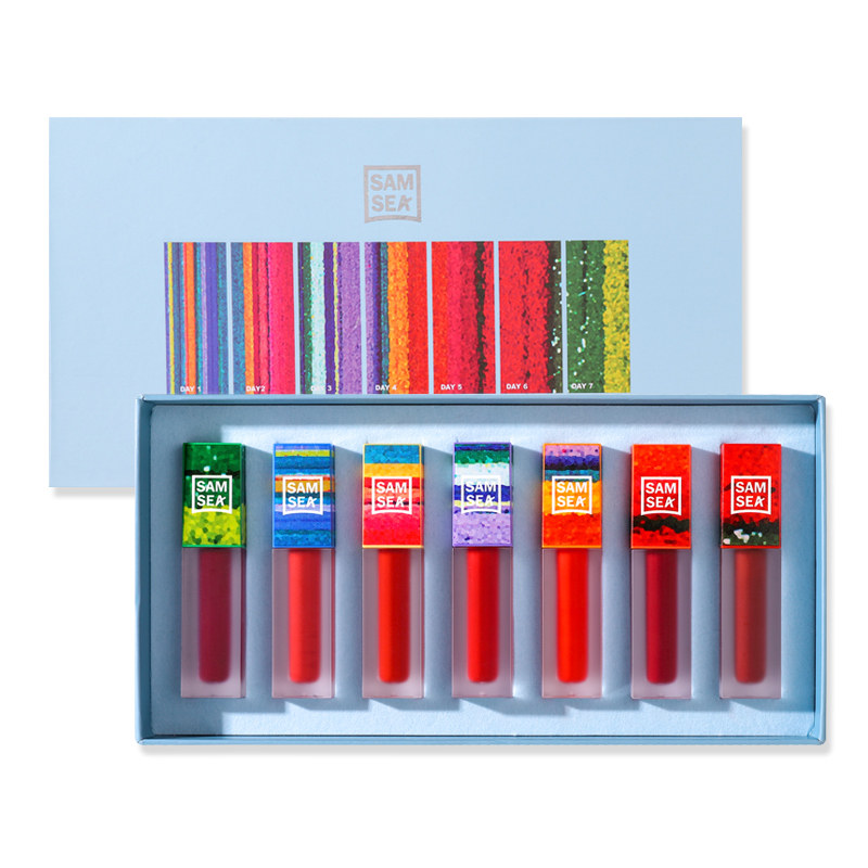 Samsea圣希七彩花田唇釉套装礼盒哑光不掉色防水女学生款平价口红