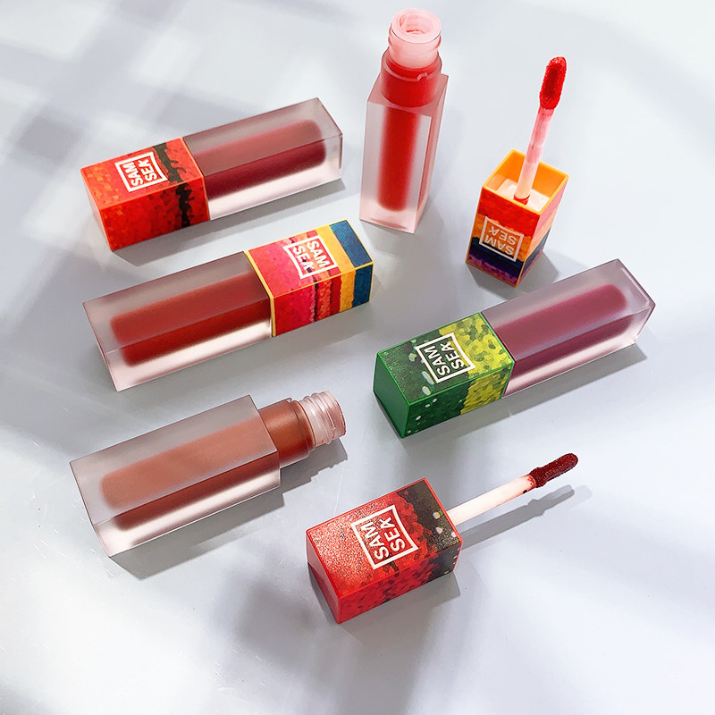 Samsea圣希七彩花田唇釉烂番茄梅子橙色口红女学生款正品平价替代