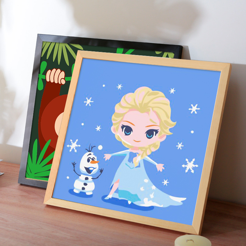 diy digital oil painting filling small size healing children's cartoon hand-painted coloring home decoration student gift