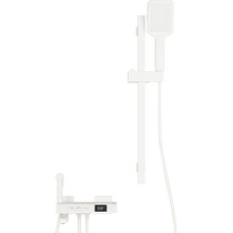 White simple shower head set split bathtub faucet piano digital display button booster nozzle 3062