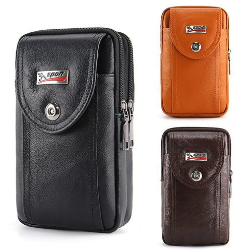 Мужской кожаный дорожный ремень, поясная сумка, сумка для телефона, универсальный рюкзак на одно плечо