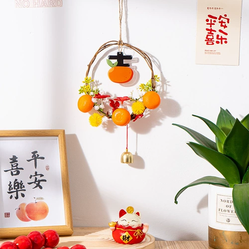 2023 Год новогоднего декоративного подвески для новогоднего гостиной гостиной цветочный кольцо кольцо цветочное кольцо весеннее фестиваль атмосфера