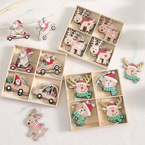 Christmas decorations small Christmas tree scene decoration hanging Santa elk hanging decoration creative snowman pendant