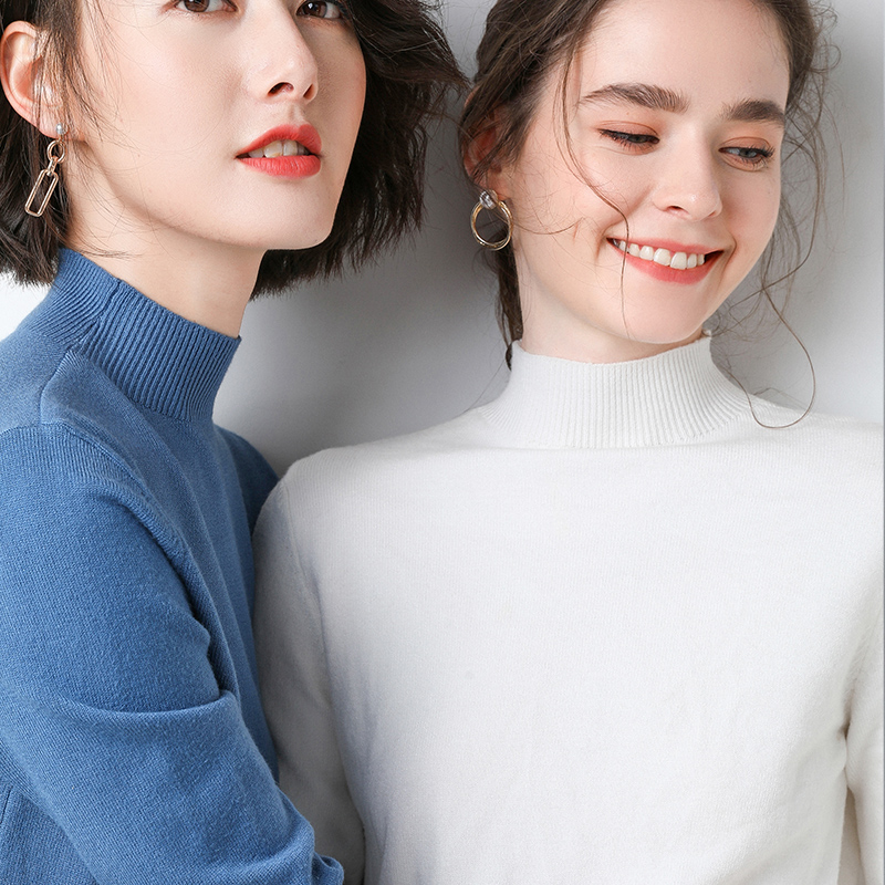 Bán cao cổ áo len cashmere nữ thân mặc ngắn mỏng dệt kim đáy áo len 2020 mùa xuân và mùa thu mới mặc bên ngoài lỏng lẻo