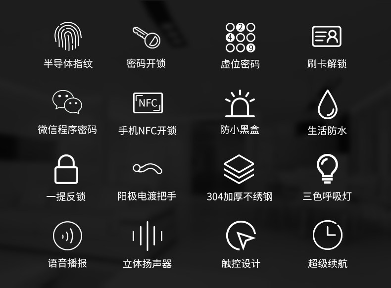 欧索尔 指纹锁 家用防盗密码锁 图2