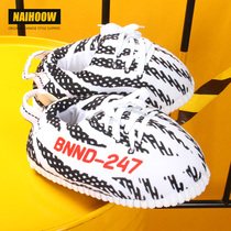 Coconut cotton slippers womens bag with winter cute plush can be worn outside boys spoof couples non-slip indoor warm shoes