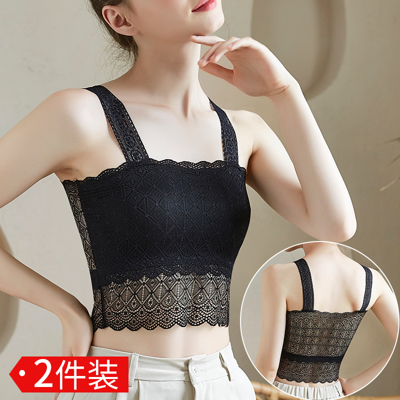 Lace harness Breasted Underwear Women's Anti-Walking Light Wrap in the undershirt to gather the summer and thin vest with a small vest-style meatback