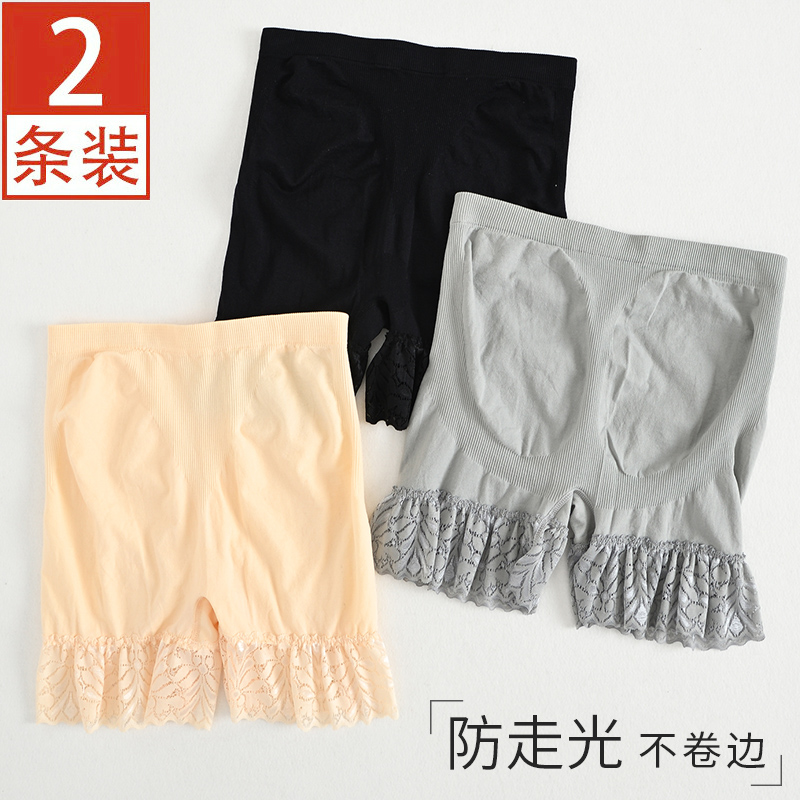 Women's safety pants anti-light summer breathable leggings high waist belly control underwear women's thin section lace with fat plus size