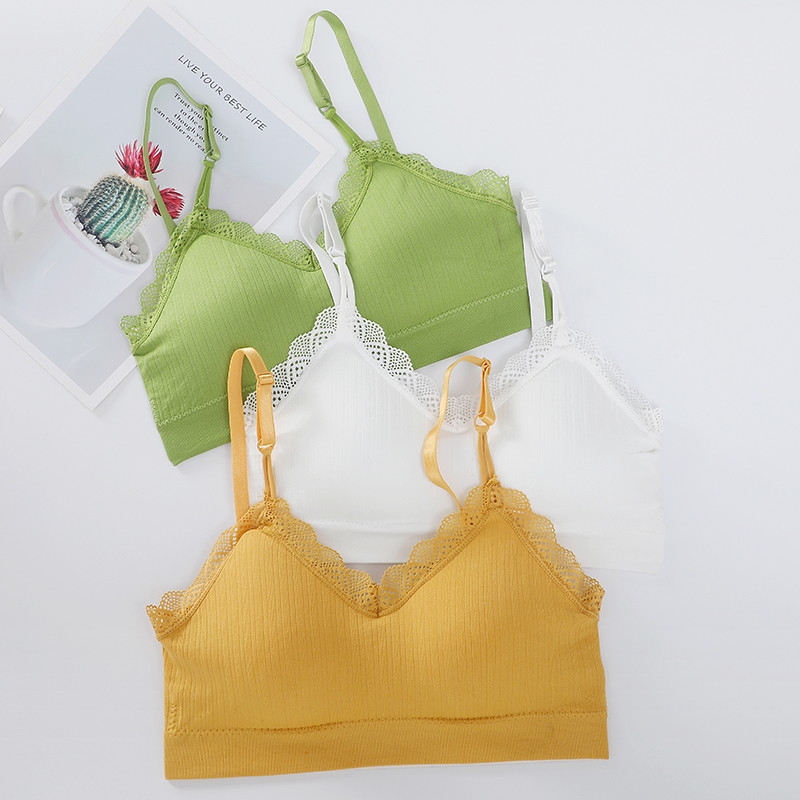 Obliterating underwear schoolgirl without steel ring wrap-breasted bra beauty back lace harness mesh red explosive with undercoat