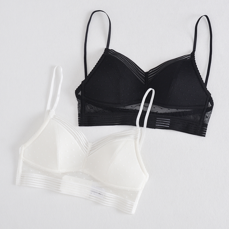 U-shaped large open back special underwear thin section without steel ring thin strap lace net red hot style beautiful back dress French bra