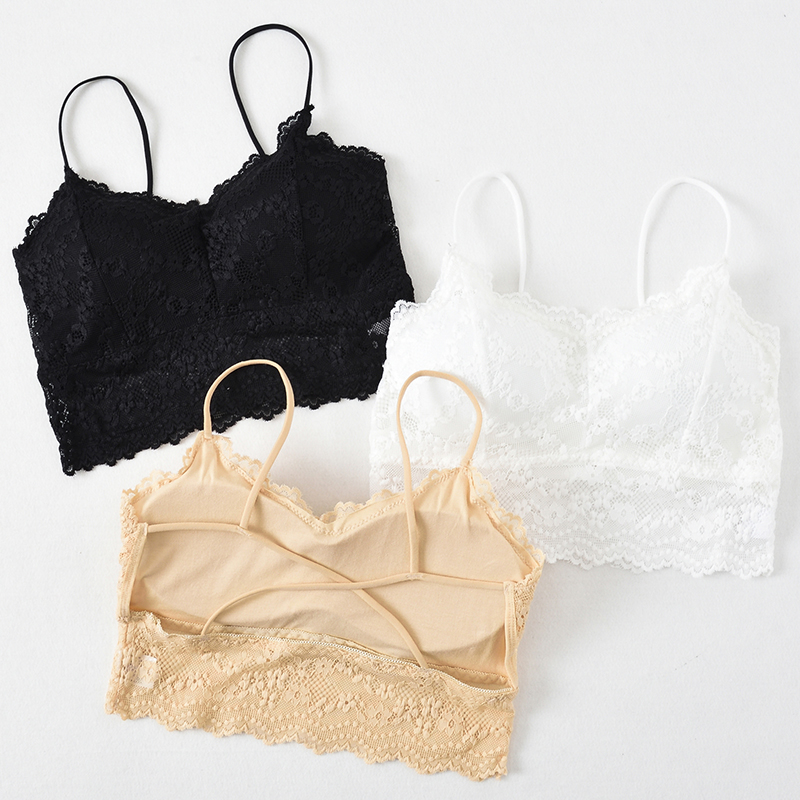 Net red popcorn lace small can love beautiful back harness vest to gather anti-walking light student Summer teen girl wrap Chest Underwear