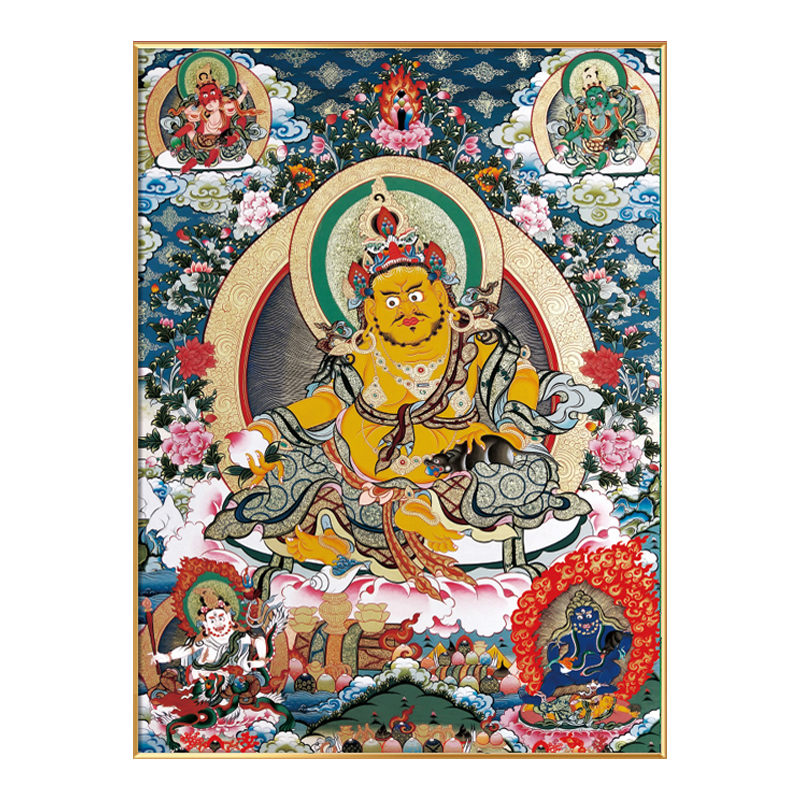 h23# 仏画 黄財神 唐卡 タンカ Thang-ga 装飾画民间文化芸術 黄财神唐卡_中国唐卡网