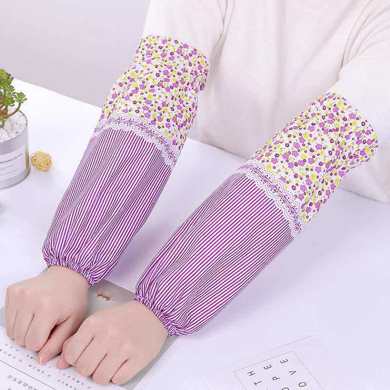 Broken Floral Cuff woman long style home kitchen anti-fouling anti-dust and dust-proof adult office factory cleaning sleeve-Taobao
