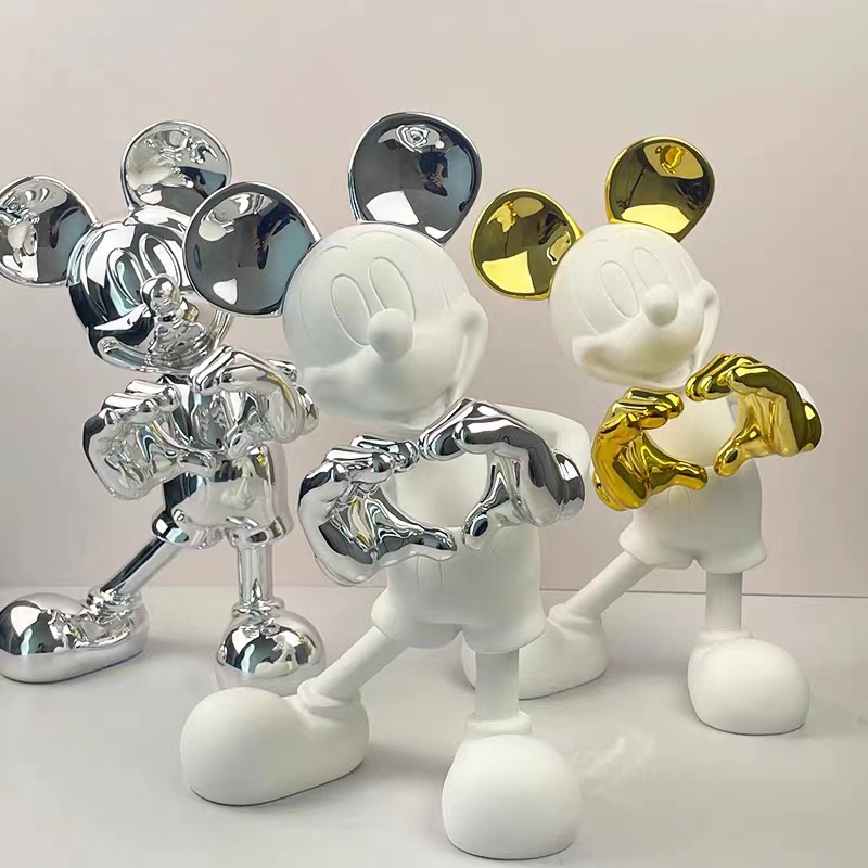 Mickey Mouse Figurine Ornament, Fun and Luxurious, for Living Room, Bedroom, Model Room, New Room, Home Craft Decoration