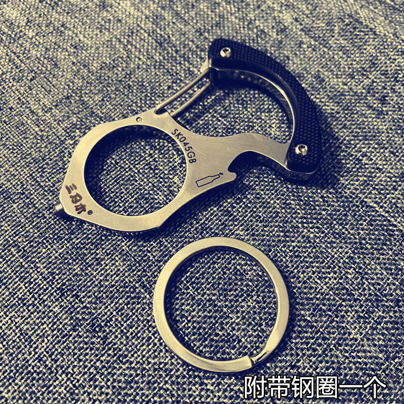 товар из китая 三刃木正品不锈钢多功能钥匙扣防身工具指虎户外挂扣车钥匙sk045e Yyedc