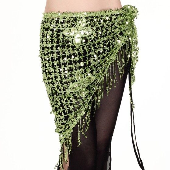Belly Dance Sequin Triangle Towel Computer Embroidered Waist Chain Female Belly Dance Waist Chain Flash Performance Tassel Waist Towel Hip Towel
