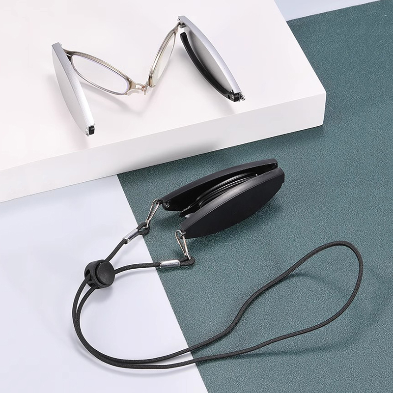 German Folding Portable Reading Glasses for Men, High-Definition, Anti-Blue Light, Keychain Reading Glasses for Women, with Neck Strap and Chain