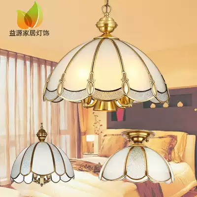 Yiyuan solder all copper chandelier single head half hanging dining room lamp bedroom room balcony porch pure copper retro Creative lamp