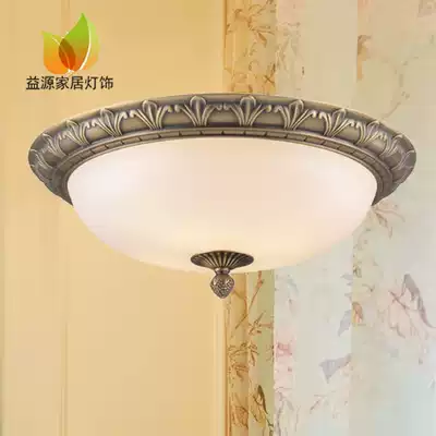 Round Chinese-style European pure copper ceiling lamp Great Wall copper side room study walkway porch Sun table lamp Zhongshan lamp factory