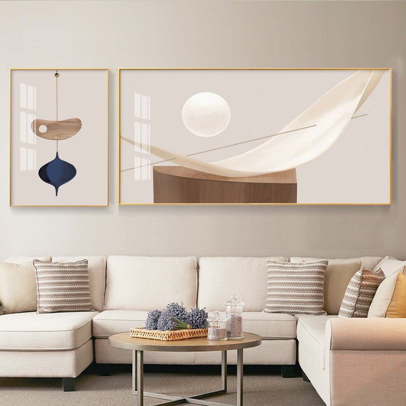 Nordic ins style Living room frescoed minimalist modern light extravaganza Sofa Combined Decoration Painting Banner Dining Room Painting