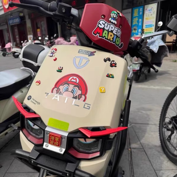 Suitable for tailing super s sky eb car front super mario three-dimensional modification accessories mario decorative stickers