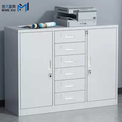 Wide middle six short cabinet office iron sheet cabinet filing cabinet filing cabinet storage cabinet tool cabinet with lock small cabinet