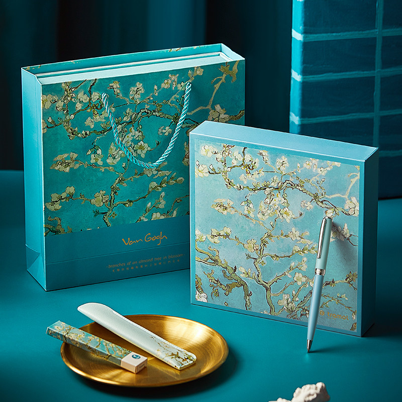 tramol van gogh series jewel bead pen signature pen ladies business high-end exquisite gift box set gift gift metal heavy feel high value office signature neutral pen lettering LOGO customization