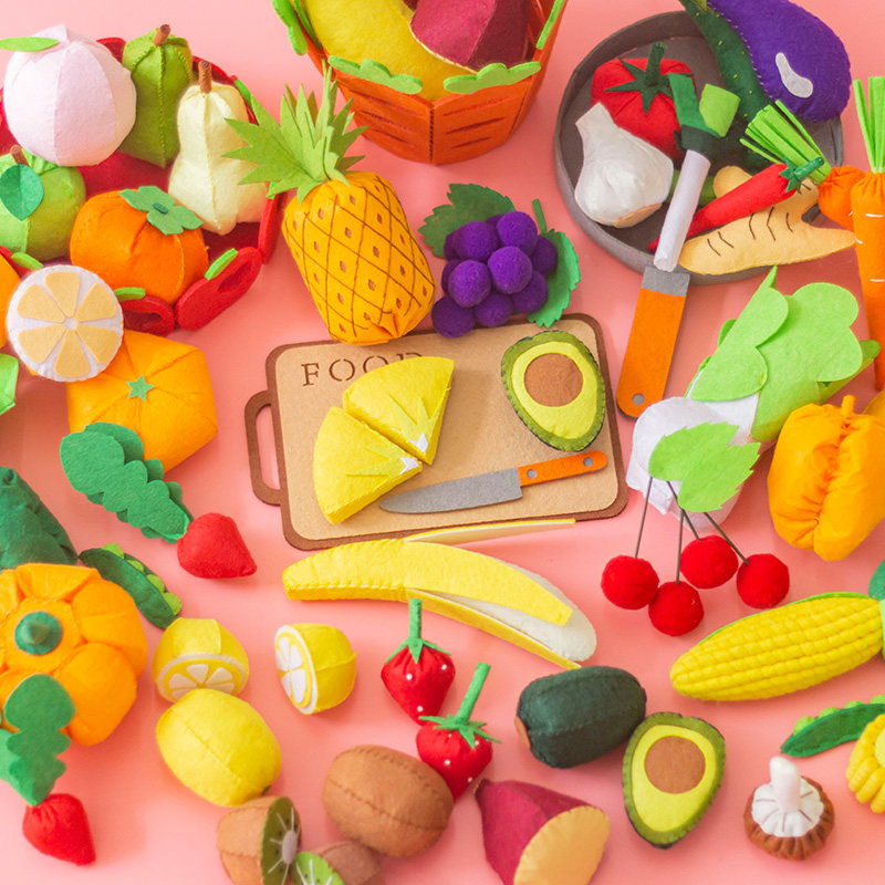 Manual Work Materials Bag Unwoven Cloth DIY Emulation Food Kindergarten Toys Gourmet Fruit Veggies Dressed as Home Wine