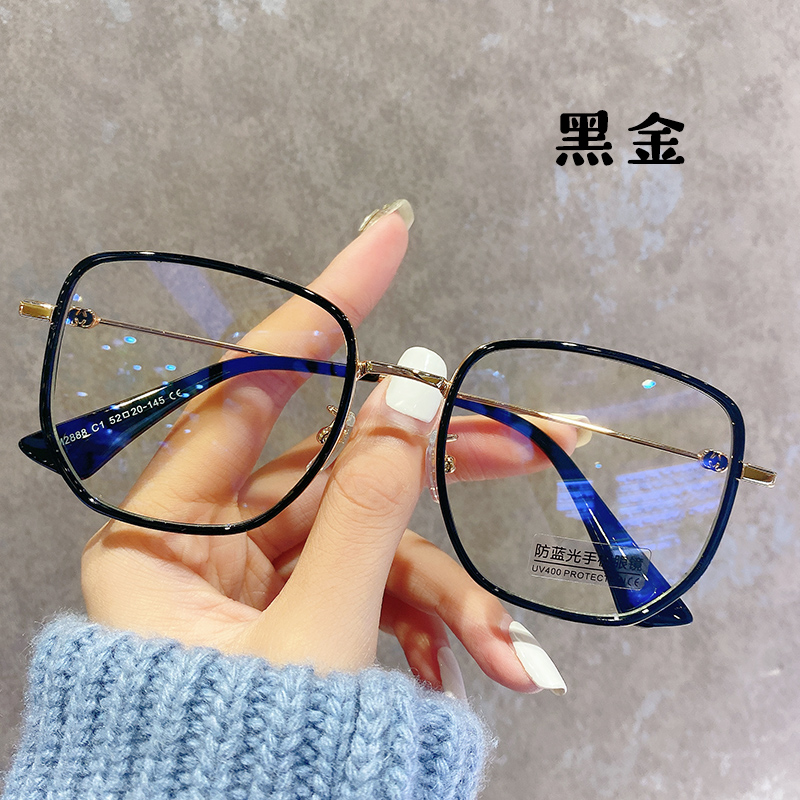 Renaissance Cylindrical Glasses frame female Han edition of tiosium flat light glasses near-sight network red glasses frame large face male