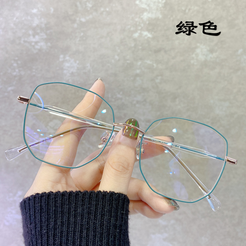 Green in wind myopia glasses female can be equipped with the Han edition of the tide of the round face network red retro art of the male framework