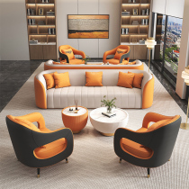 Office reception sofa coffee table combination home living room light luxury leisure sofa chair reception simple negotiation table and chairs