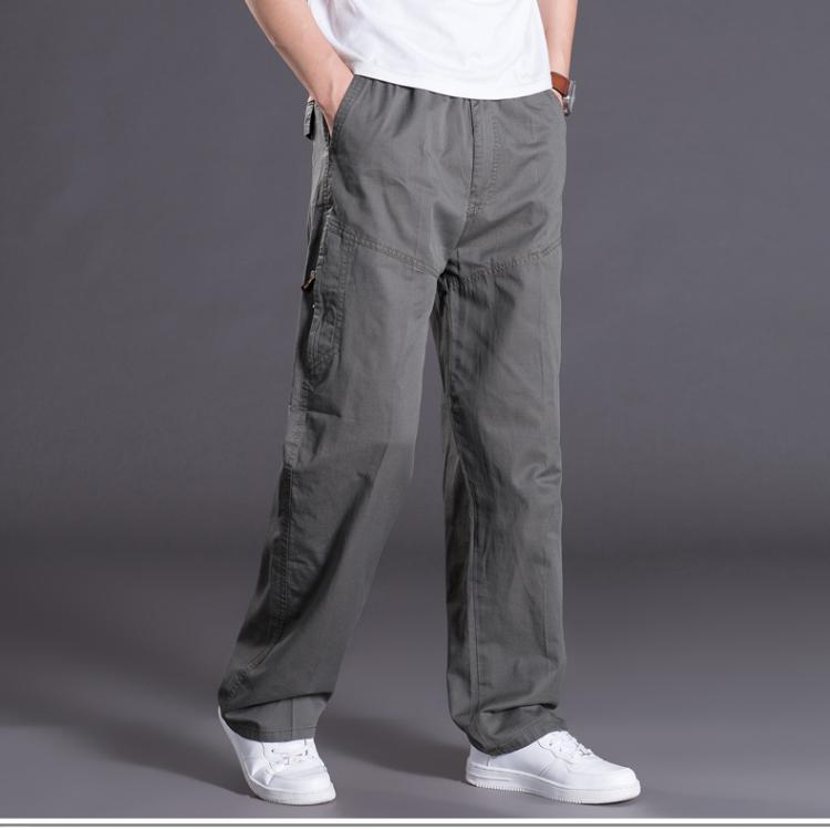 Mùa hè quần mỏng nam giản dị Plus béo XL quần dài rộng Chất liệu cotton nhiều túi shop đồ nam