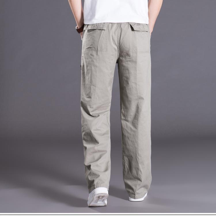 Mùa hè quần mỏng nam giản dị Plus béo XL quần dài rộng Chất liệu cotton nhiều túi shop đồ nam