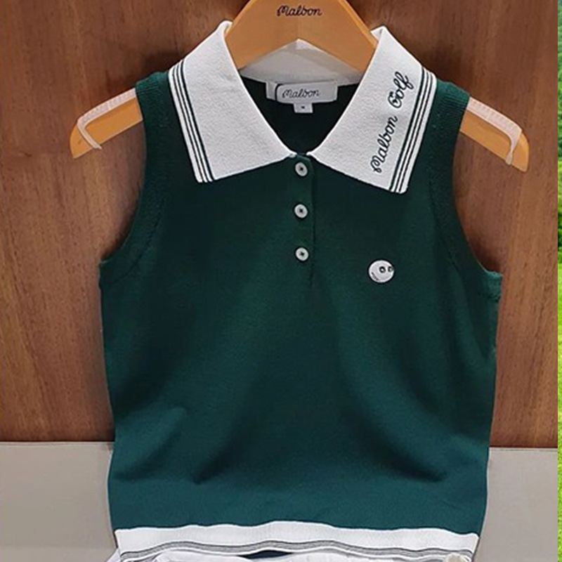 Malbon women's golf sleeveless knit top with collar: your