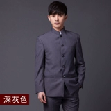 Осень и зимняя толстая китайская подставка -Костюма воротника костюмы Zhongshan платье мужской костюм Black Бесплатная доставка