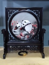 Sichuan Shu Embrodery Gift Gift Giant Panda Pure Artisanal to create a swing piece China National Wind to send old foreign friends