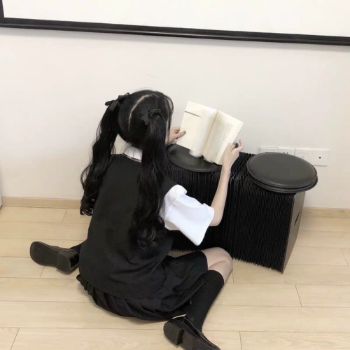 Хвостик, парик, японский кудрявый волнистый ремень на завязках, стиль Лолита, косплей