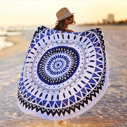 Beach travel and vacation non-essential supplies artifact beach shawl bath towel women's absorbent thin towel swimming mat towel